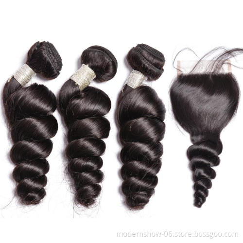 10A Grade Cuticle Aligned Raw Virgin Hair Vendors Human Hair Bundles With Closure